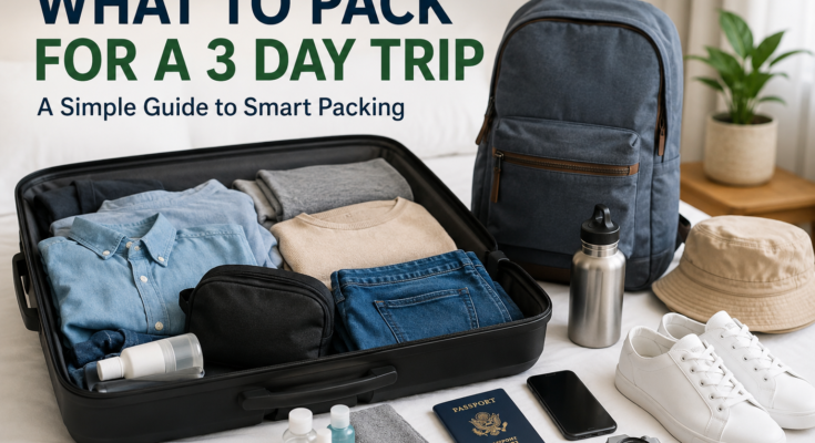 What to Pack for a 3 Day Trip